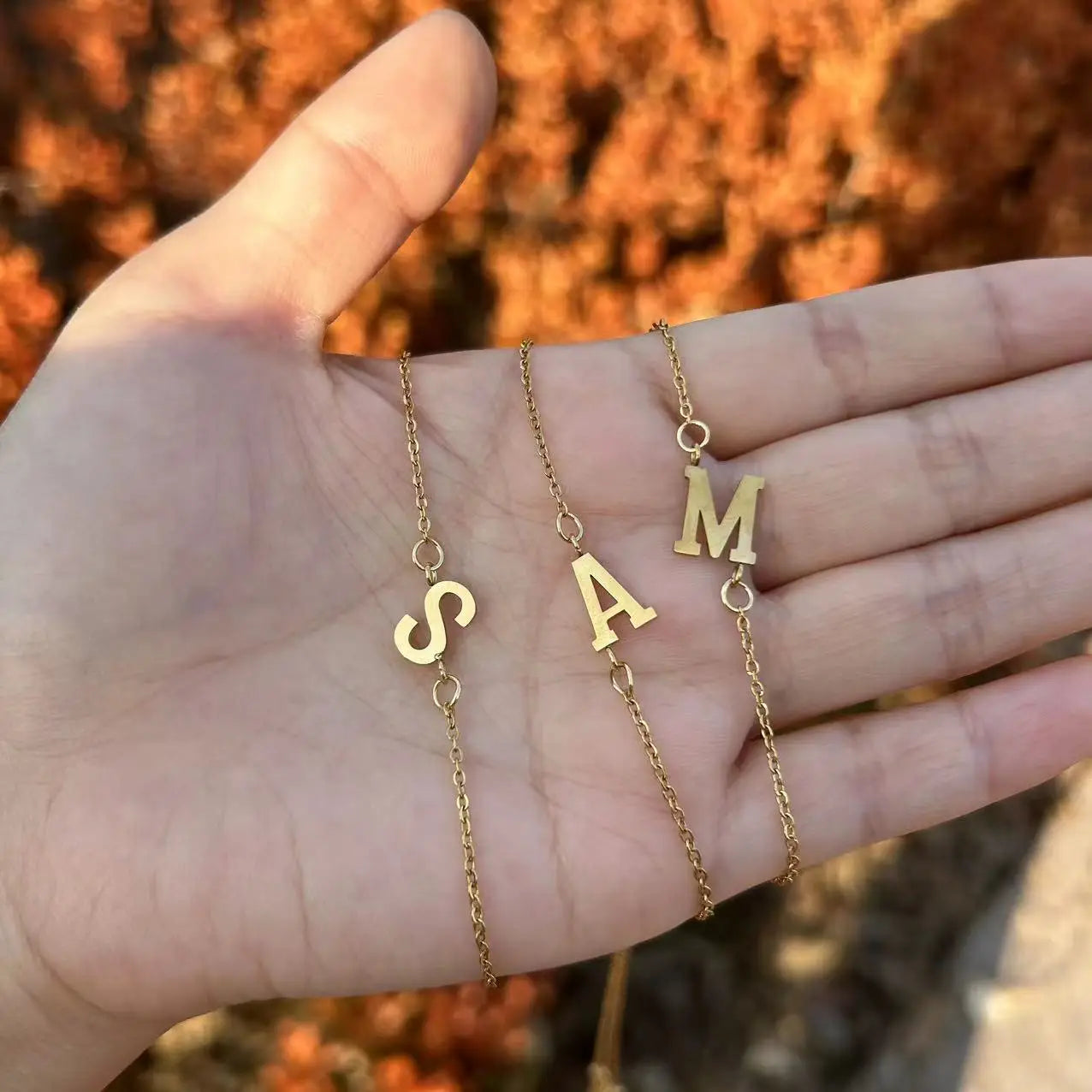 Initial Letter Bead Bracelet Thin Chain Minimalist Elegant - Tophatter Daily Deals